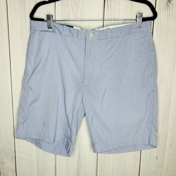 Polo By Ralph Lauren Slim GI Fit Shorts Mens Size 36 Blue Striped 8" Inseam - Picture 1 of 7